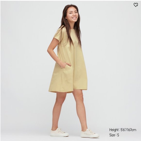Uniqlo Dresses & Skirts - NWOT Uniqlo Taupe Tshirt Dress with Pockets - S